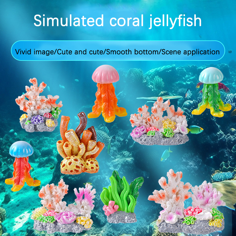 Aquarium Marine Rock - Mini Resin Fish Tank Accessories Cute