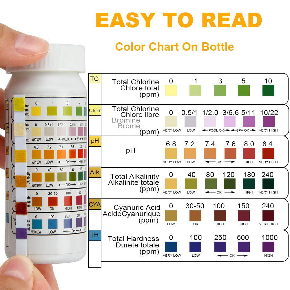 6 in 1 Pool Water Test Strips, - Marine Aquarium Water Testing avaliação e preço