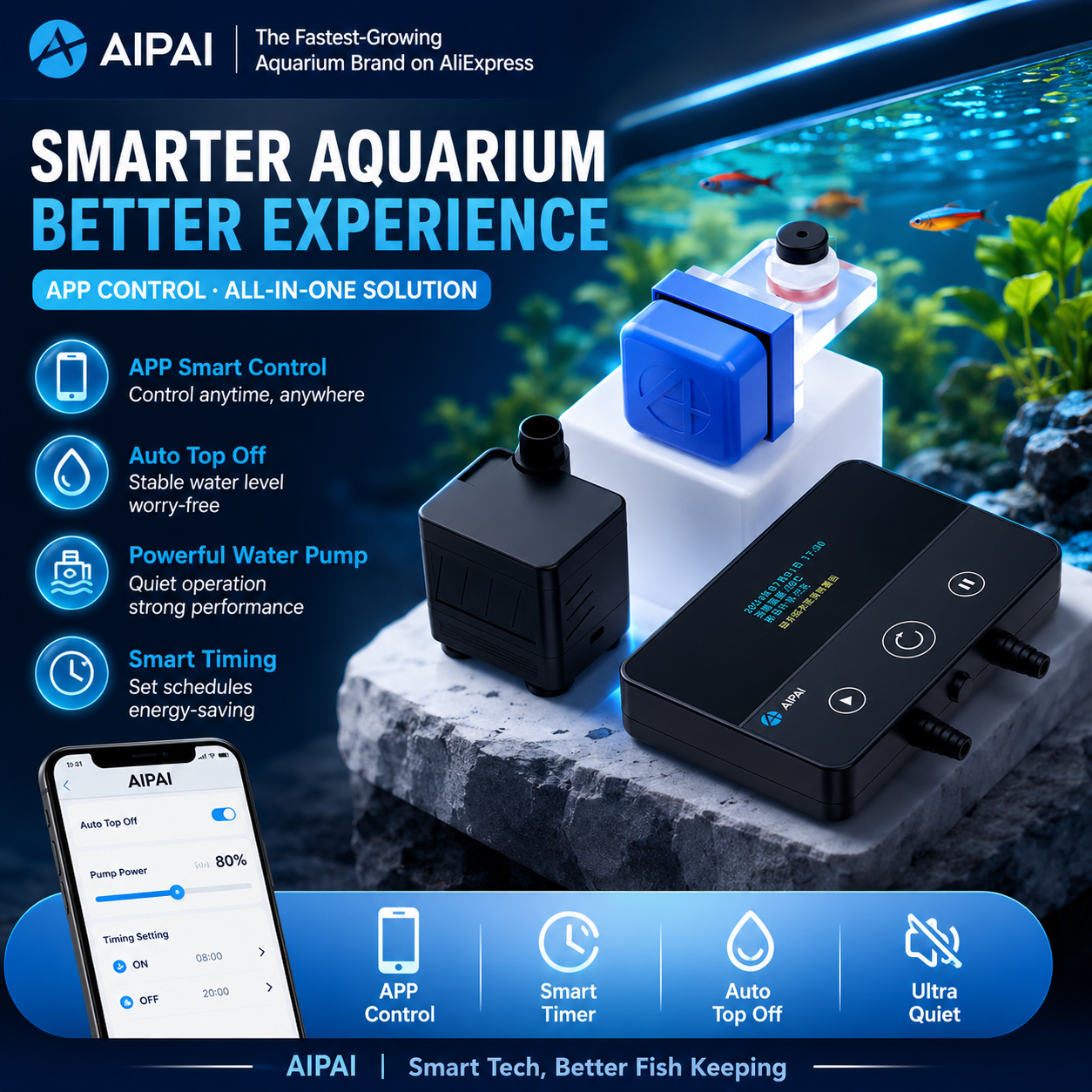 AIPAI Smart ATO System Auto To - Marine Aquarium Auto Top Up avaliação e preço