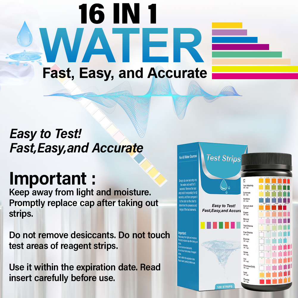 Yieryi 16 in 1 Water Test Stri - Marine Aquarium Water Testing avaliação e preço