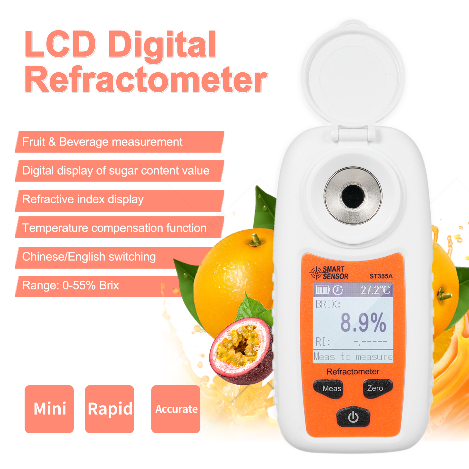 LCD Digital Refractometer Brix - Marine Aquarium Refractometer avaliação e preço