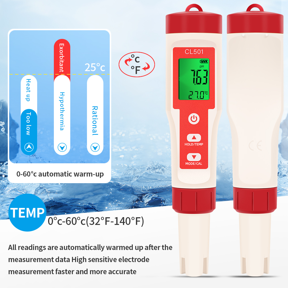 PH/CL2/H2/ORP/Temperature Mete - Marine Aquarium Water Testing avaliação e preço