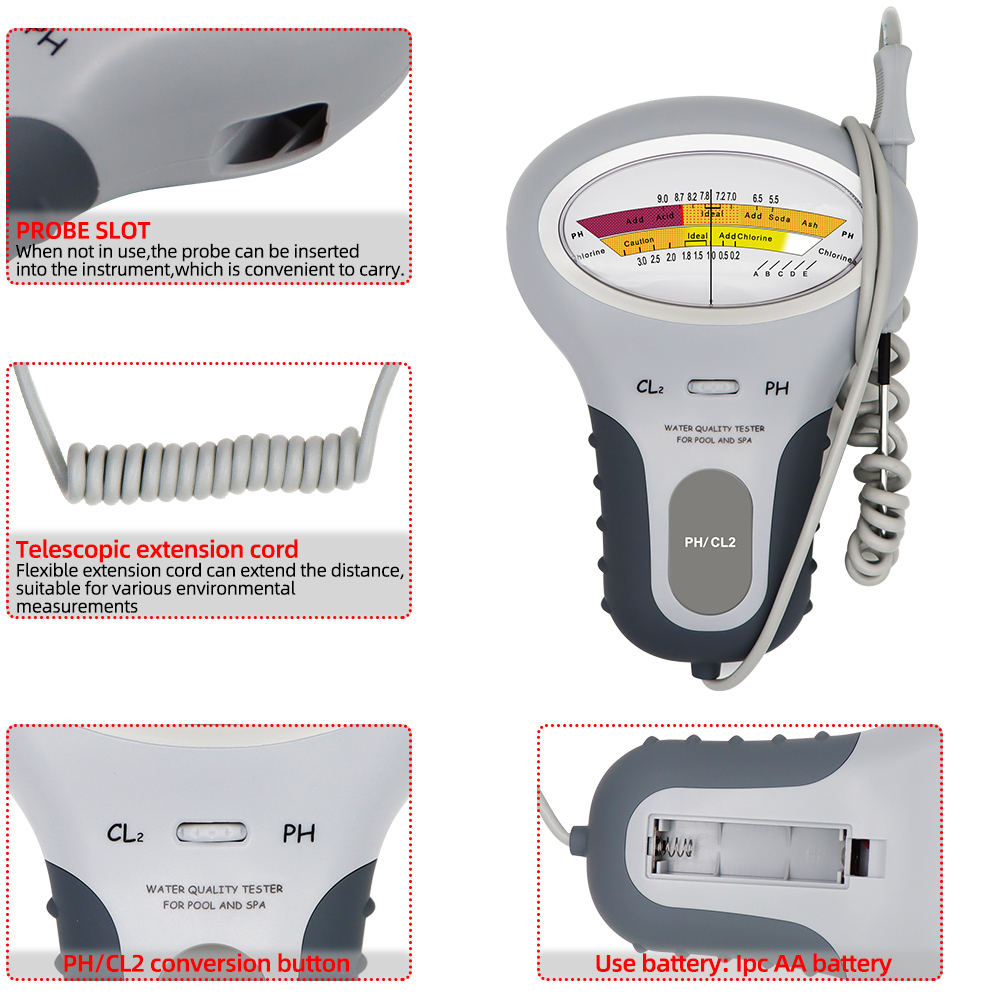 2 in 1 PH Chlorine Meter Chlor - Marine Aquarium Water Testing avaliação e preço