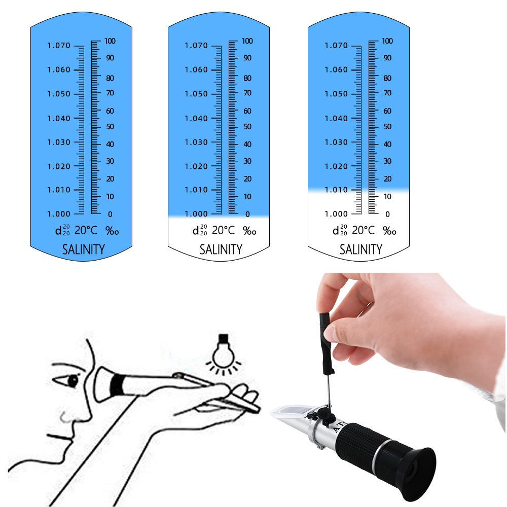 Salinity Refractometer 0-10% 1 - Marine Aquarium Refractometer avaliação e preço