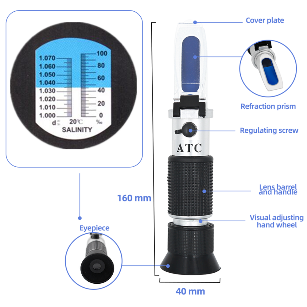 Salinity Refractometer 0-10% 1 - Marine Aquarium Refractometer avaliação e preço