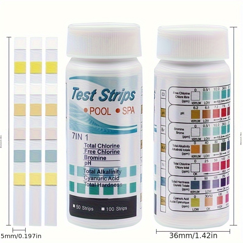 7-in-1 50/100pcs Swimming Pool - Marine Aquarium Water Testing avaliação e preço