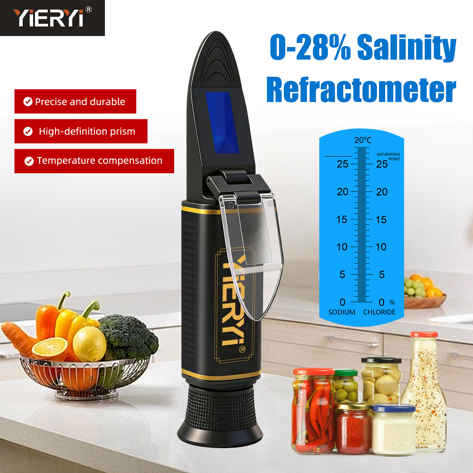 Yieryi 0-28% Salinity Refracto - Marine Aquarium Refractometer avaliação e preço