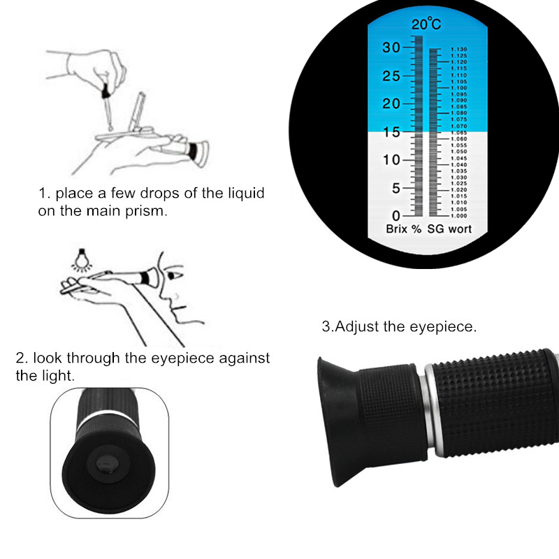 Handheld Beer Brix Refractomet - Marine Aquarium Refractometer avaliação e preço